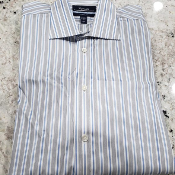 Faconnable STRIPPED Long Sleeve Shirt - Picture 1 of 2